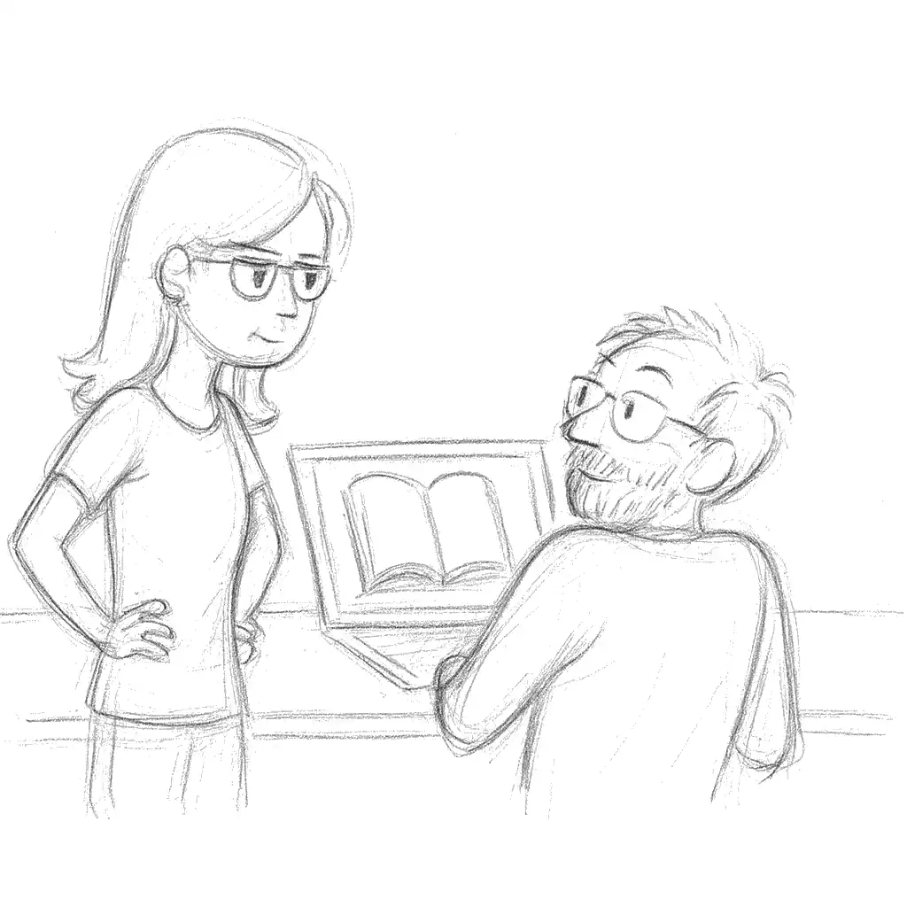 conceptual representation of writers and editors at gyropress  collaborating on the latest new fiction or non-fiction title